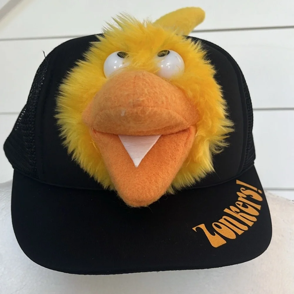 Rare 1986 Fraggle Rock Zonkers Plush Trucker Hat Promo Vintage Jim Henson‎ Cap